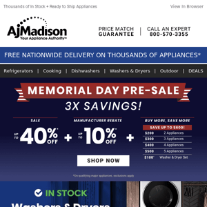 Deal Alert! Memorial Day Pre-Sale!- 3X Savings!