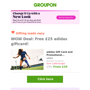 🎉😲 JUST LANDED! Free £25 adidas giftcard!