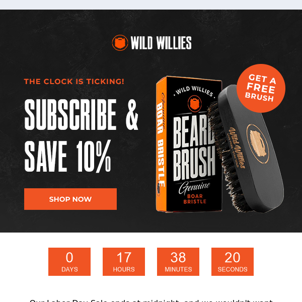 Last chance to get a FREE Beard Brush!