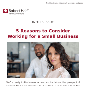 5 Reasons to Consider Working for a Small Business