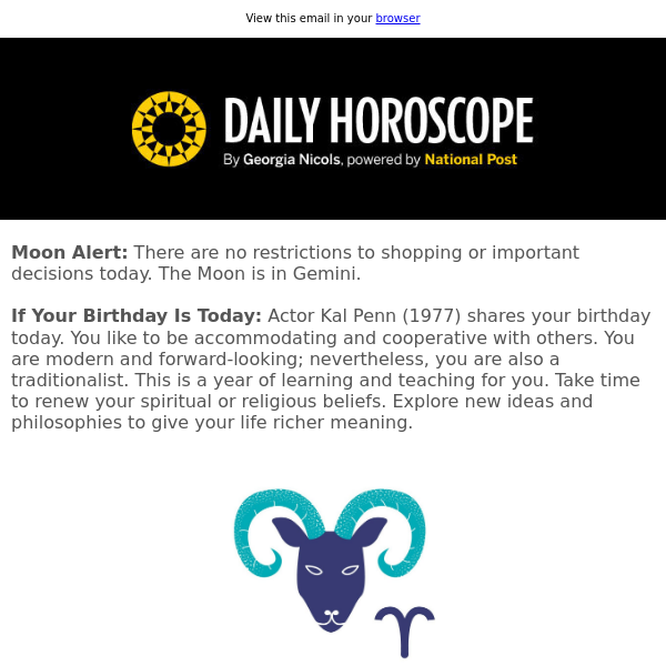 Your horoscope for April 23