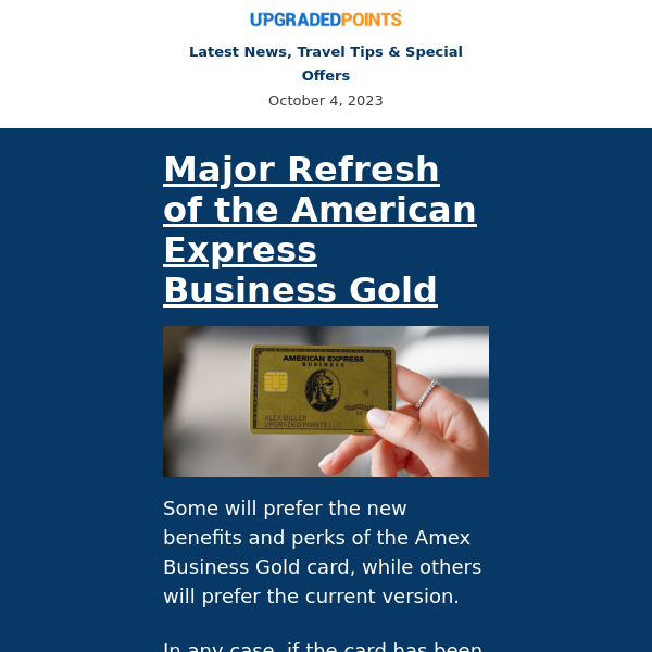 Exciting Updates: Amex Business Gold Refresh, SAS Joins SkyTeam & More!