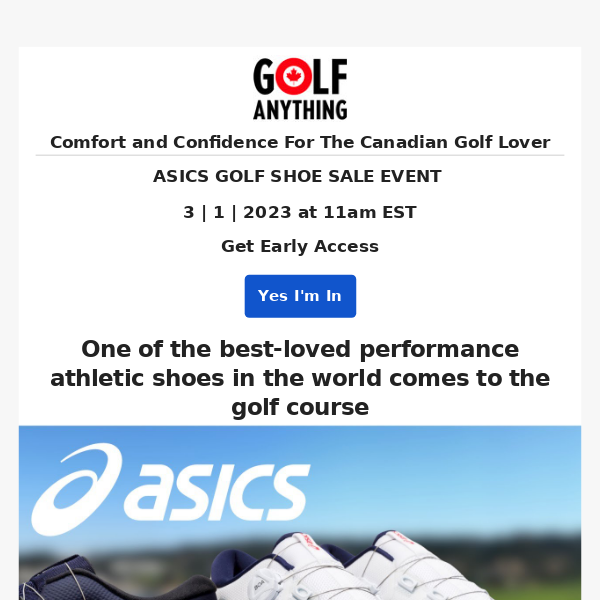 Asics, One of the best-loved performance athletic shoes in the world comes to the golf course