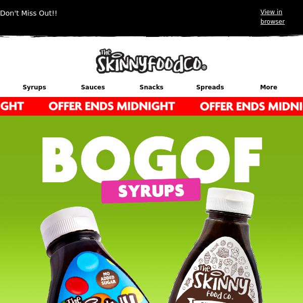 The Skinny Food Co, want a FREE syrup?