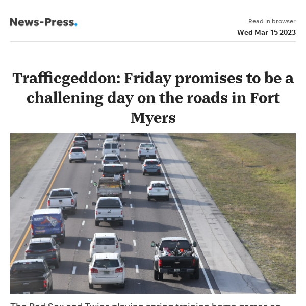 News alert: Trafficgeddon: Twins, Red Sox play home games at same time Friday in Fort Myers