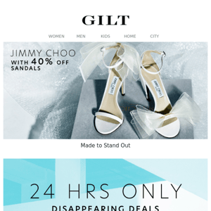 Jimmy Choo With 40% Off Sandals | 24-Hour Disappearing Deals