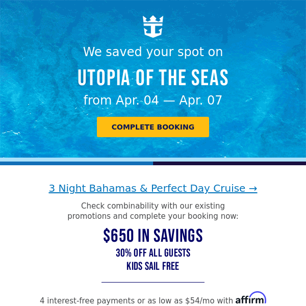 Still thinking about that 3 Night Bahamas & Perfect Day Cruise?