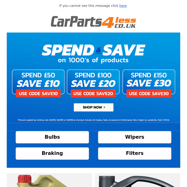 Hi Car Parts 4 Less This Way To Great Discounts On Oils, Batteries And More...