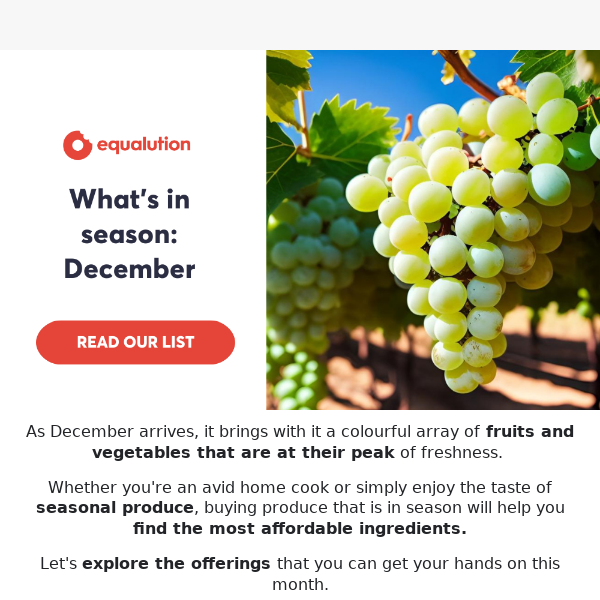 Find out what's in season this December 🍇🍉