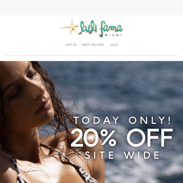 20% off site wide, TODAY ONLY!