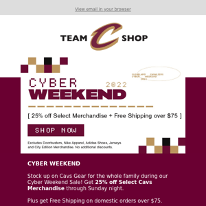 25% off Select Cavs Gear 🎁