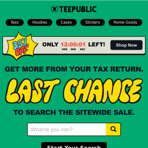 Yay, your taxes are done! Surprise sale ends at midnight.