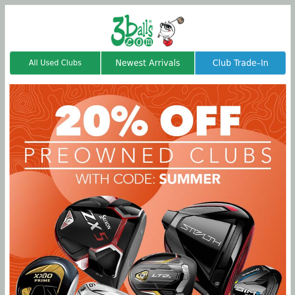 20% Off Used Clubs STARTS NOW!