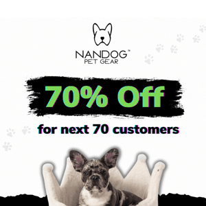 70% Off Nandog Pet Gear For Next 70 Orders 🐶