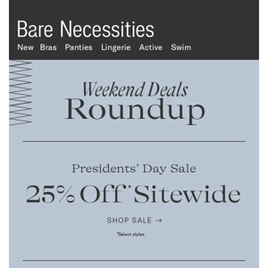Presidents' Day Weekend Deals: 25% Off, 10 Panties For $35, Clearance Blowout!