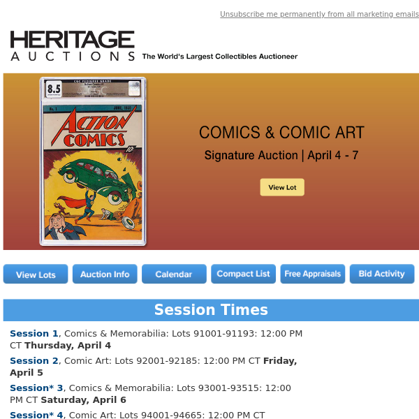 Bid Now: April 4 - 7 Comics & Comic Art Signature Auction