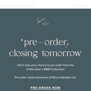 Pre-Order Closing Soon!! ⏰