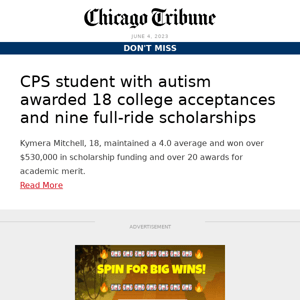 CPS student with autism awarded 18 college acceptances and nine full-ride scholarships