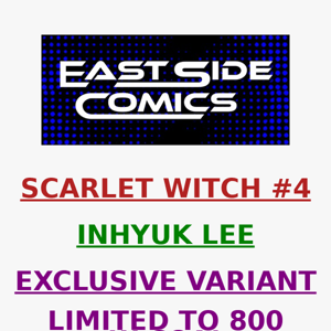 🔥 PRE-SALE TOMORROW at 5PM (ET)! 🔥 SCARLET WITCH #4 INHYUK LEE VARIANT 🔥 LIMITED to 800 W NUMBERED COA 🔥PRE-SALE WEDNESDAY (3/08) at 5PM (ET)/2PM (PT)