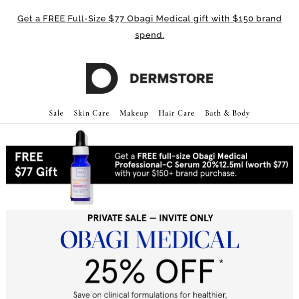 ICYMI: 25% off Obagi Medical + FREE Full-size gift on us!