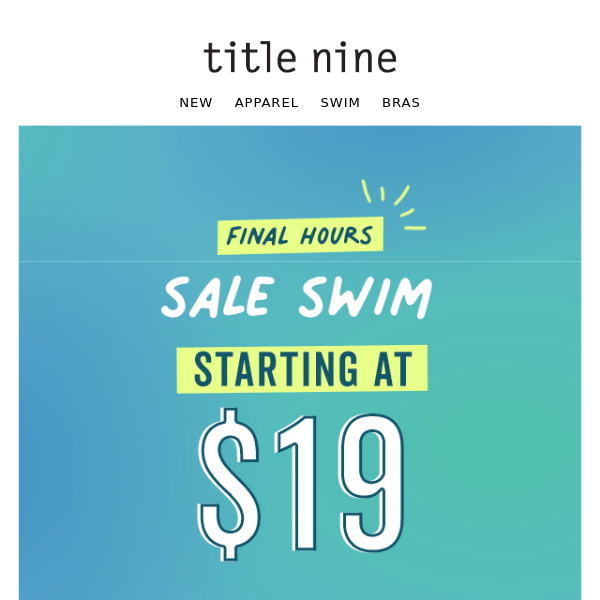 FINAL HOURS! Swim starting at $19