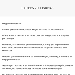 If Your Goal Is To Lose Weight + Body Fat...