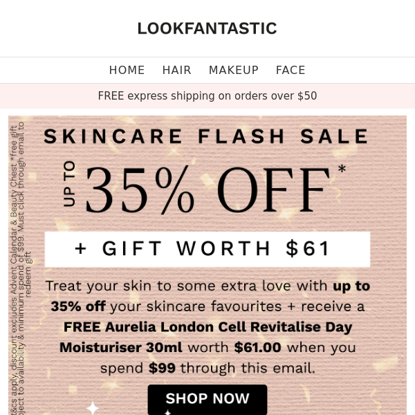 PSA 📢 Up to 35% off SKINCARE + FREEBIE worth $61