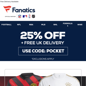 The Chaaaaaampions! 25% Off Quarter-Final Gear