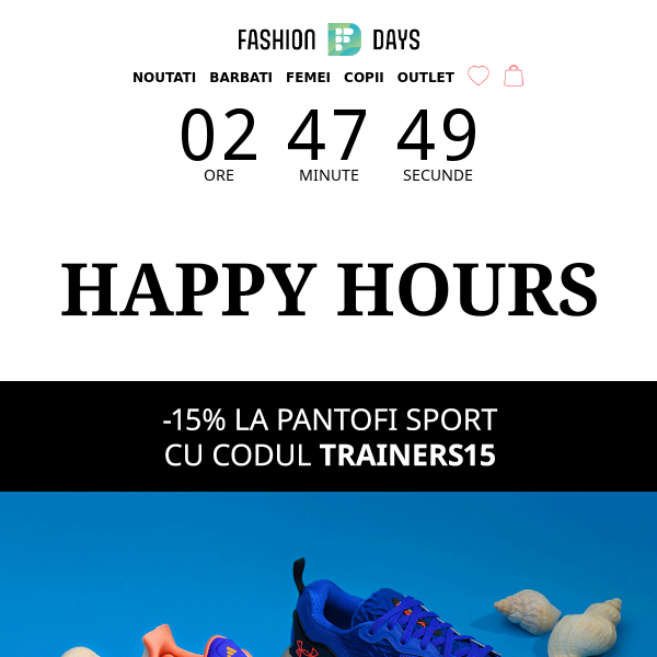 15% OFF la pantofi sport | Doar 3 ore - Fashion Days