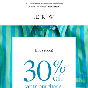 30% off is going, going…