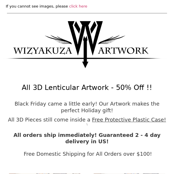 BLACK FRIDAY EARLY! - 50% OFF ALL 3D ARTWORK! || Wizyakuza.com