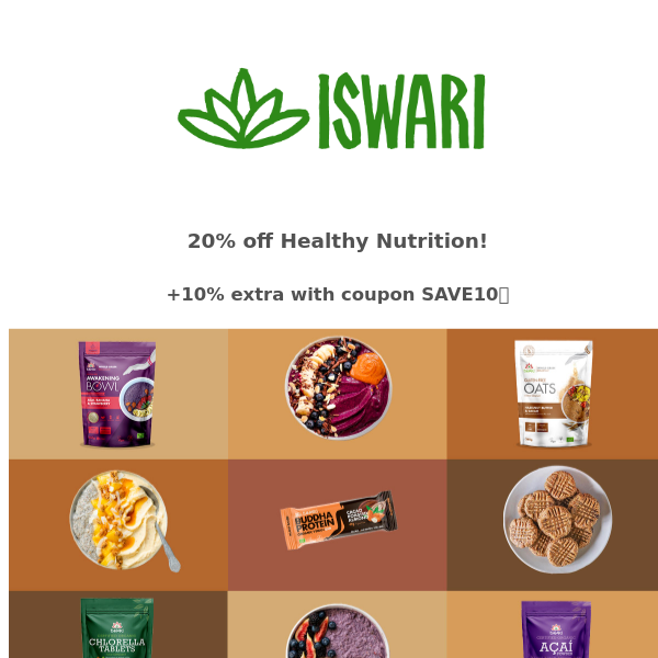 🚨 20% in Healthy Nutrition + 10% OFF 👉#SAVE10