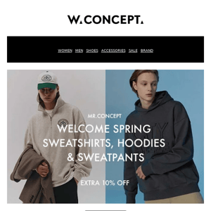 Mr.concept: Extra 10% off! Welcome Spring Sweatshirts, Hoodies & Sweatpants