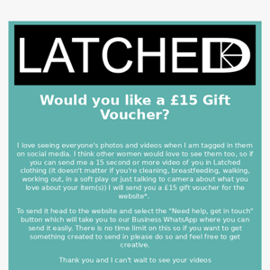 🖤 £15 gift voucher for you?