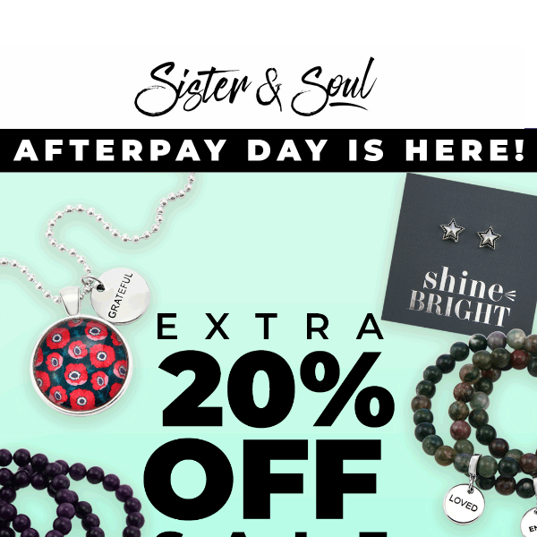 AFTERPAY SALE starts now!! 💚 Code: EXTRA20