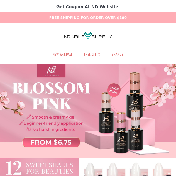 Lip gloss nails w’ LDS Blossom Pink Gel🌸✨
