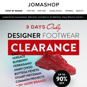 🔴 CLEARANCE 🔴 DESIGNER FOOTWEAR SALE (Up to 90% OFF)