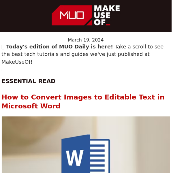 🖼📝 Want to Convert an Image to Editable Text? Try Microsoft Word