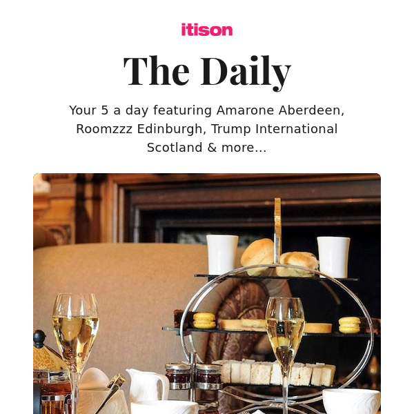 4* Ardoe House Hotel afternoon tea; Amarone Aberdeen dining; Brand-new Roomzzz Edinburgh, St James Quarter; Round of golf, Trump International, and 8 other deals
