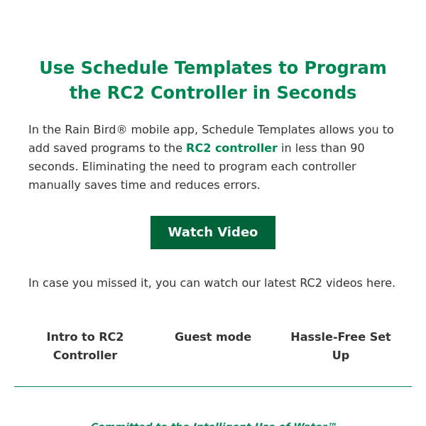 Reduce Programming Time with RC2 Controller Program Templates