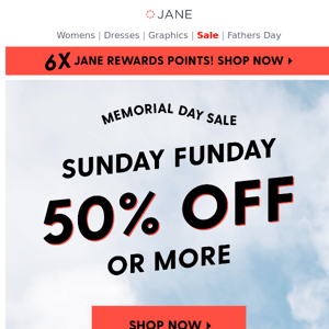 Today only!  50% off or more