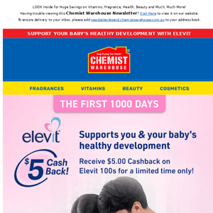 Support your baby's healthy development with Elevit