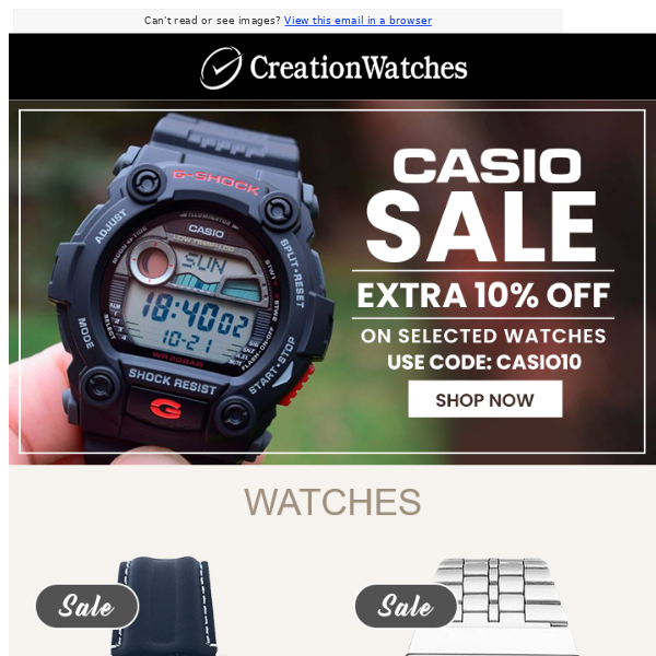 Casio Sale - Extra 10% Off On Selected Watches