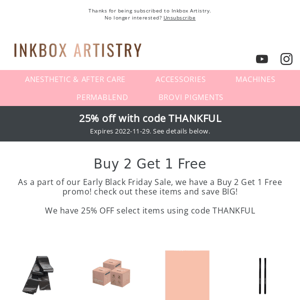 Inkbox Artistry Black Friday BUY 2 GET 1 FREE