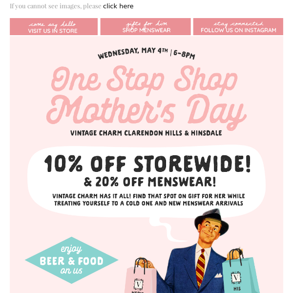Men's & Family Shopping Night for Mother's Day 🎉