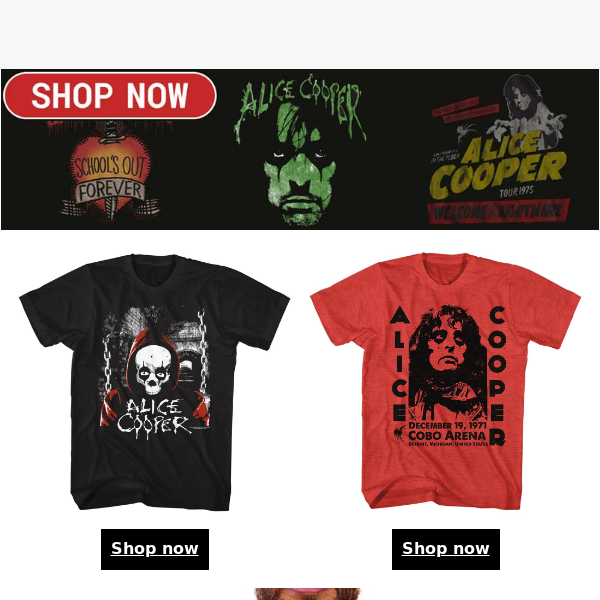 The ALICE COOPER T-Shirts 👀