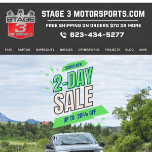 Stage 3 Motorsports 2-Day Sale Begins Now!