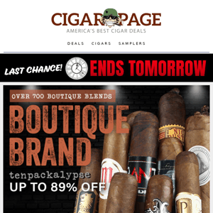 Tenpackalypse Now! Boutique tens + 5-cigar Oliva freebie.