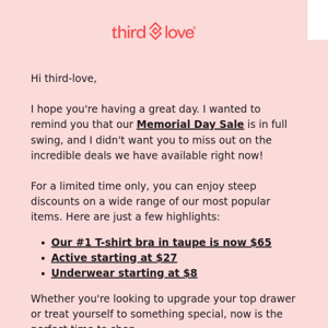 Third Love, did you see our HUGE sale?