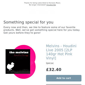 LIMITED! MELVINS COLOURED VINYL